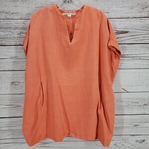 Diane Von Furstenberg Orange100%Silk Oversized Kimono Top Size P (XS)